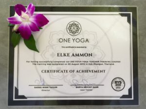 Mein Yogalehrer Zertifikat